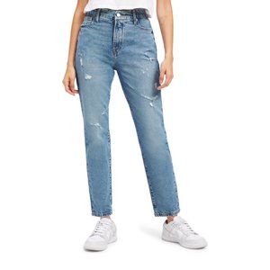 Good American $169 Good Classic Distressed Straight Leg Jeans NEW WITH TAGS